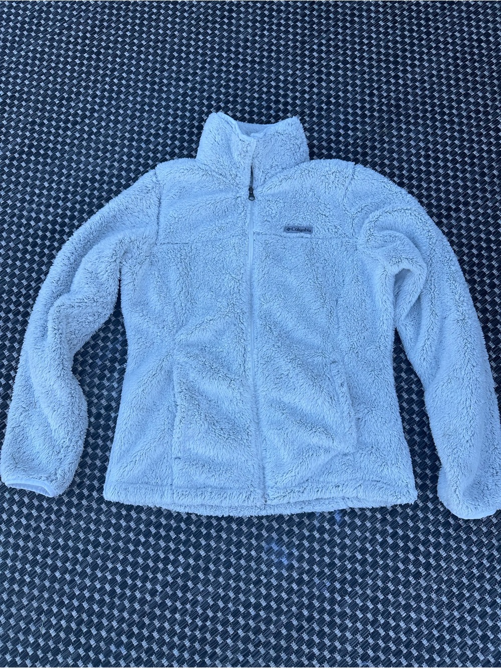 Columbia white/grey Fleece fur Full-Zip Jacket size small like new